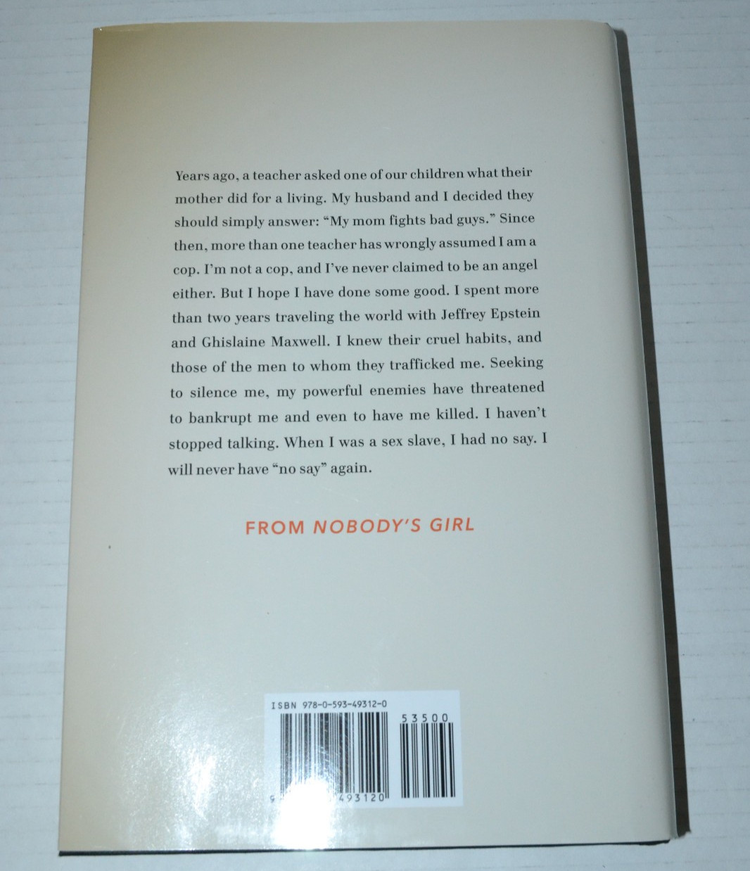 Nobody’s Girl: A Memoir of Surviving Abuse by Virginia R Giuffre