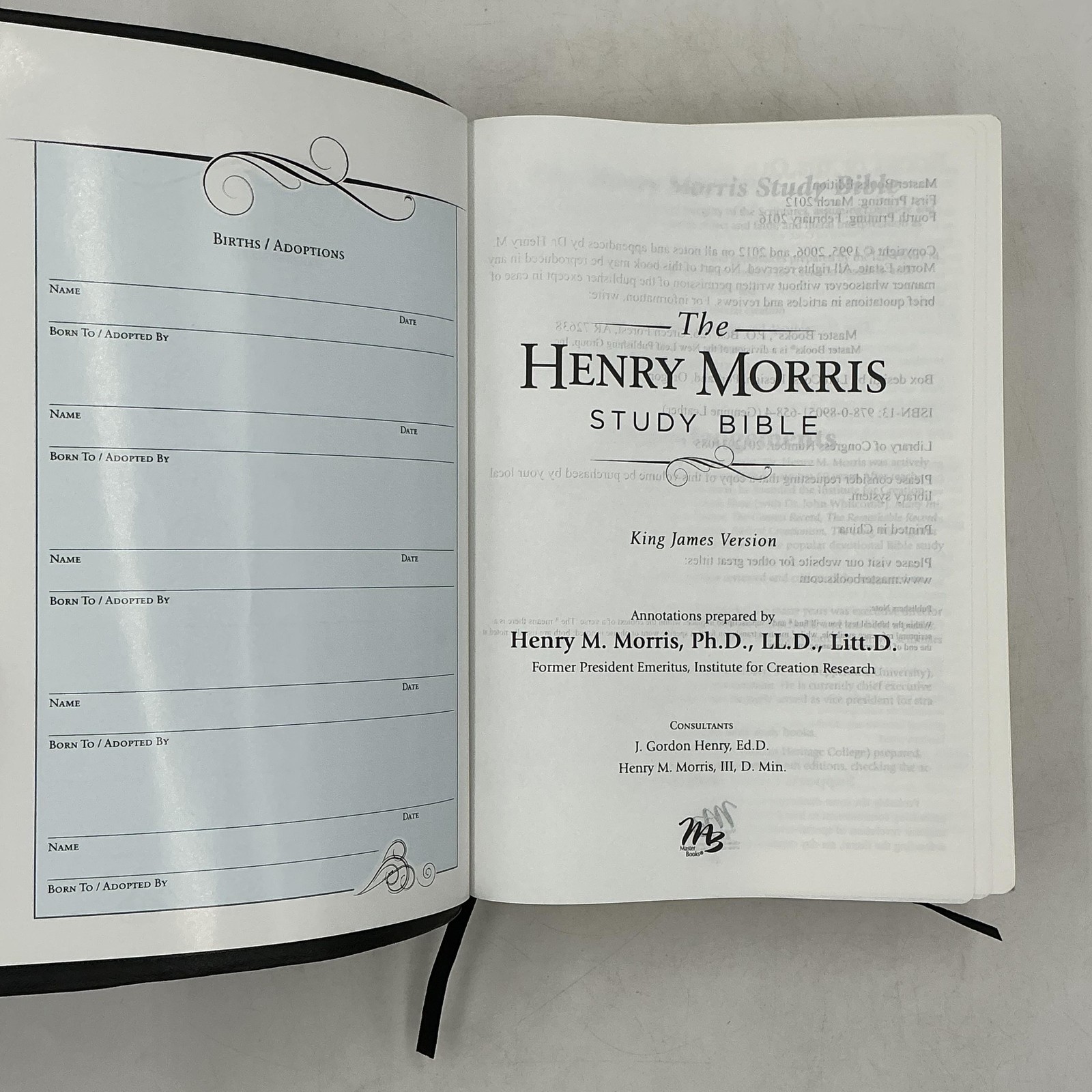 The Henry Morris Study Bible Henry M. Morris Genuine Leather KJV Black 2012