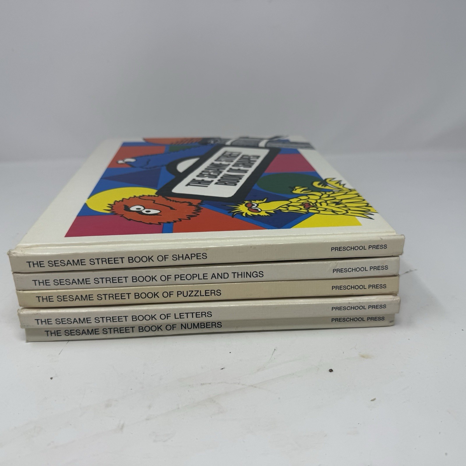Set Of 5 Vintage Sesame Street Children’s Hard Cover Books Retro 1970s