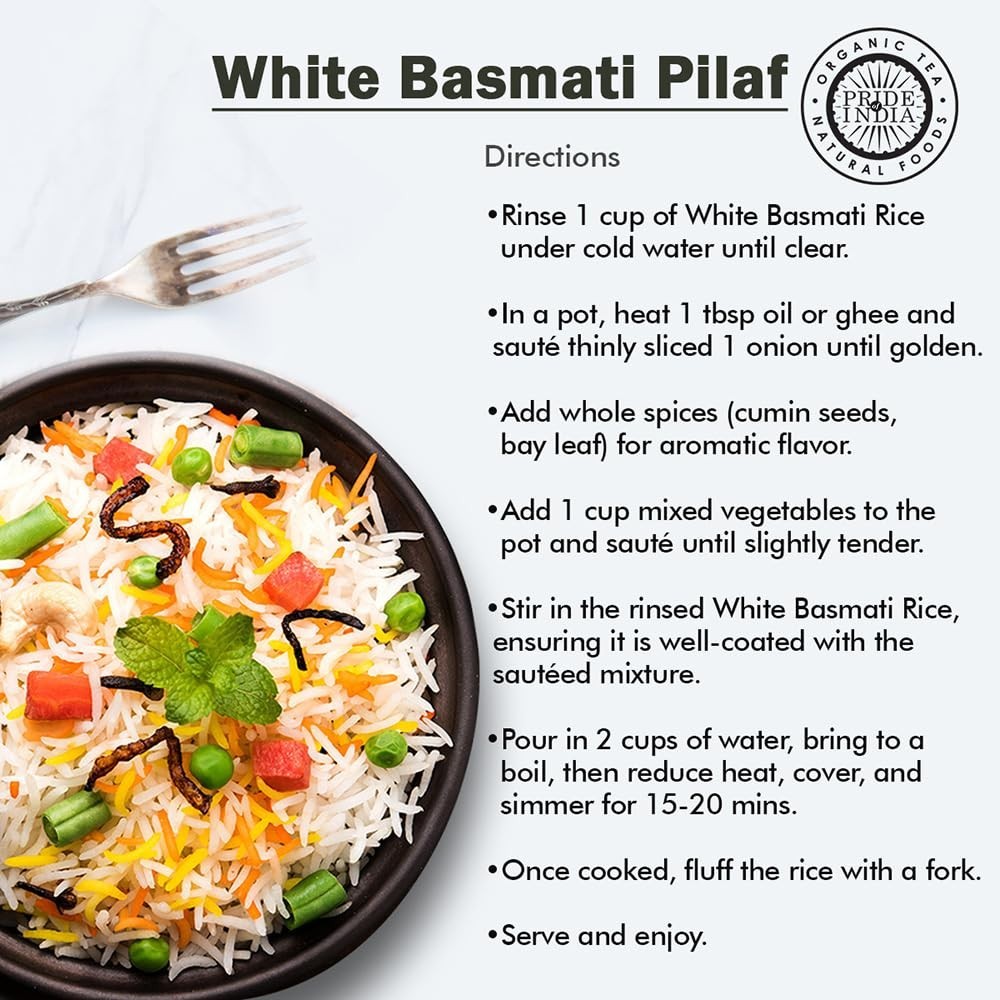 Extra Long Grain Basmati Rice 3 lb | Naturally Aged, Non-Sticky, Aromatic | Idea