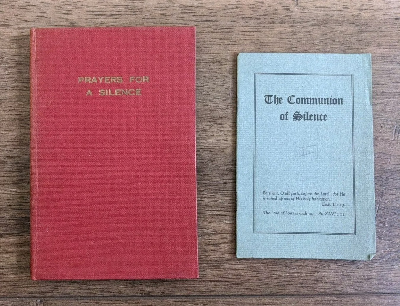 Prayers For Silence Communion Of Silence Catholic * Rare Vintage * Lot 2 CM3