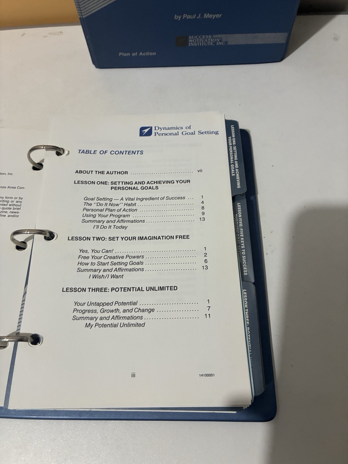 1990 Dynamics of Goal Setting – Lesson Manual & Plan of Action – Paul J. Meyer