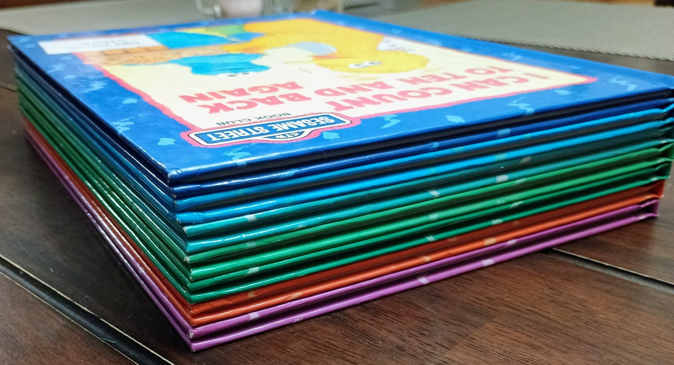 *1992-93* Lot of 7 Sesame Street Book Club Books – Shiny Hardcover – Very Good