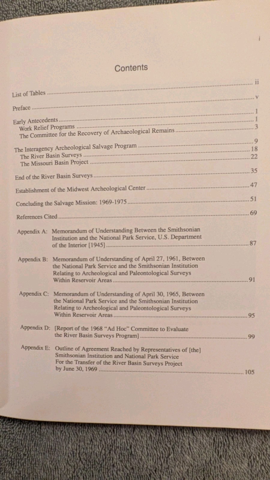 EMERGENCY ARCHEOLOGY IN THE MISSOURI RIVER BASIN, 1946-1975, PB, 1999, 108 Pages