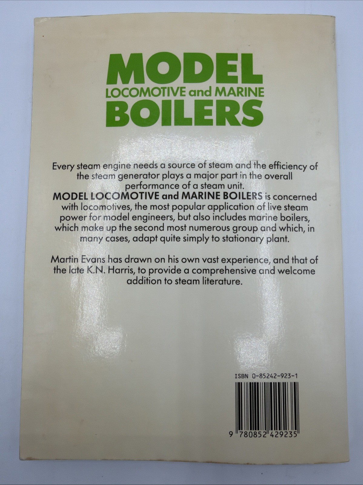 Model Locomotive And Marine Boilers Martin Evans Paperback 190 Pages 1988