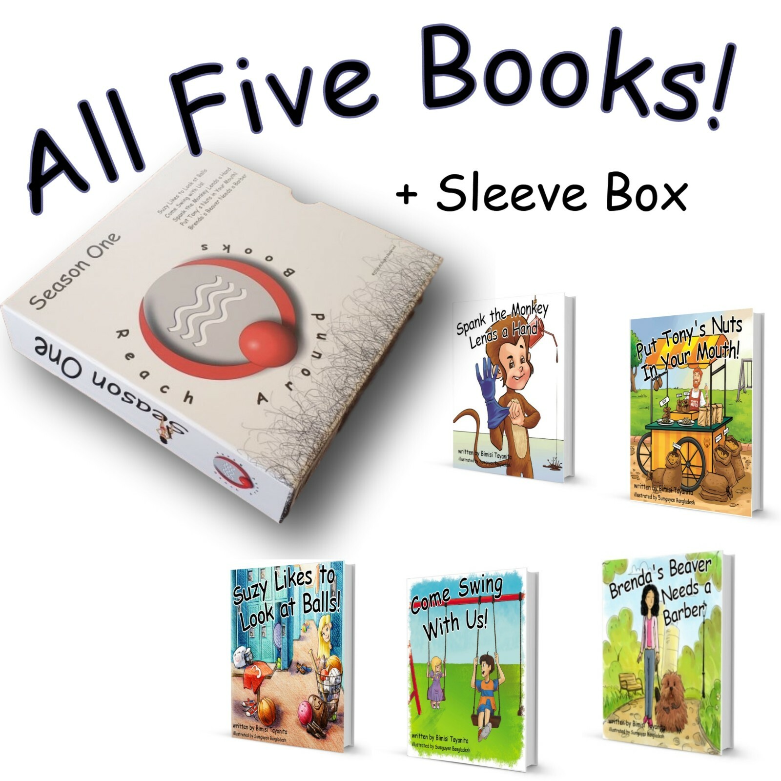 Reach Around Books Season One–All 5 Books–Brand New with Sleeve Container