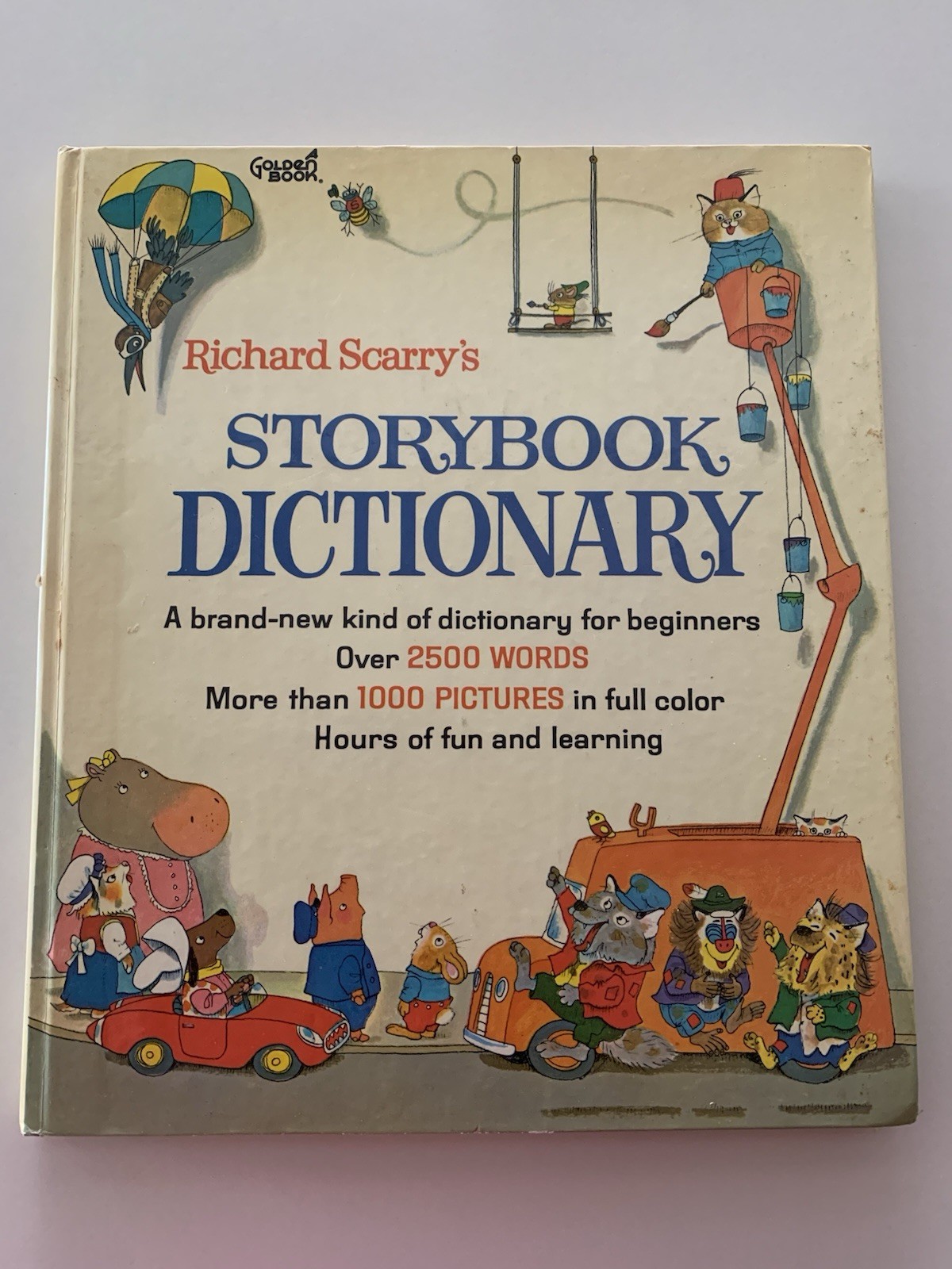 1966 Richard Scarry’s Storybook Dictionary HC Golden Book ~ Oversized 12×10.5in