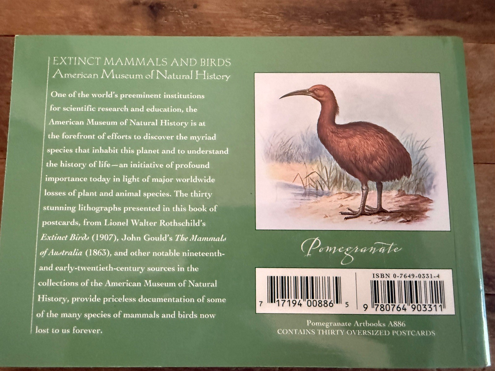 Extinct Mammals and Birds A Book Of Postcards American Museum of Natural History
