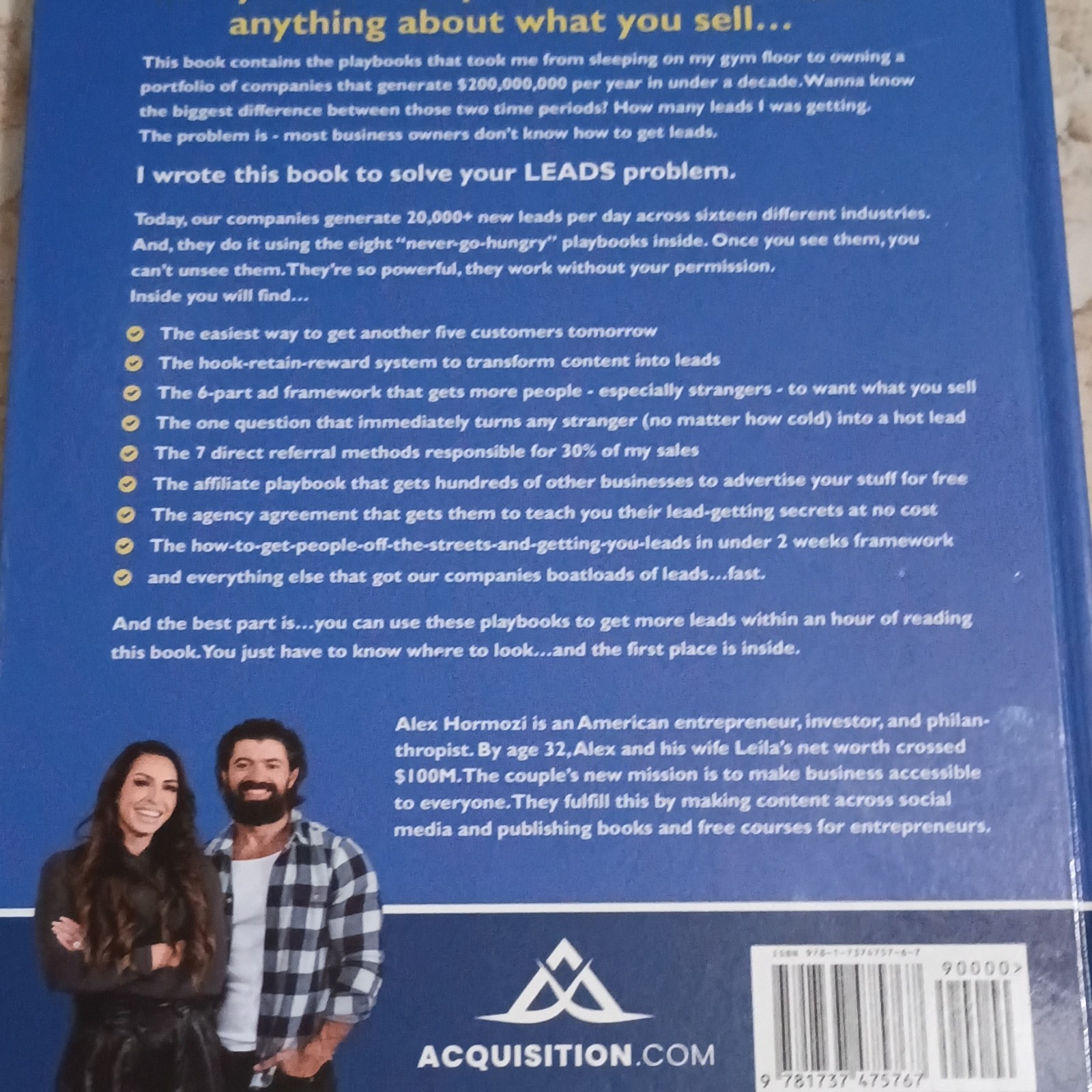 $100M Leads Alex Hormozi Hardcover 2023 Acquisition.com Sales Marketing
