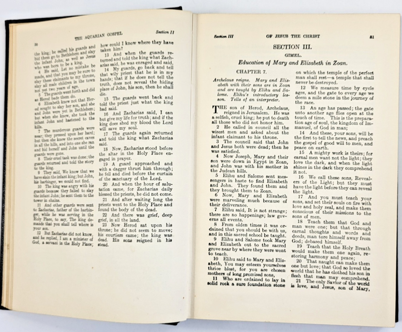 The Aquarian Gospel of Jesus the Christ by LEVI 20th Printing 1952 HC