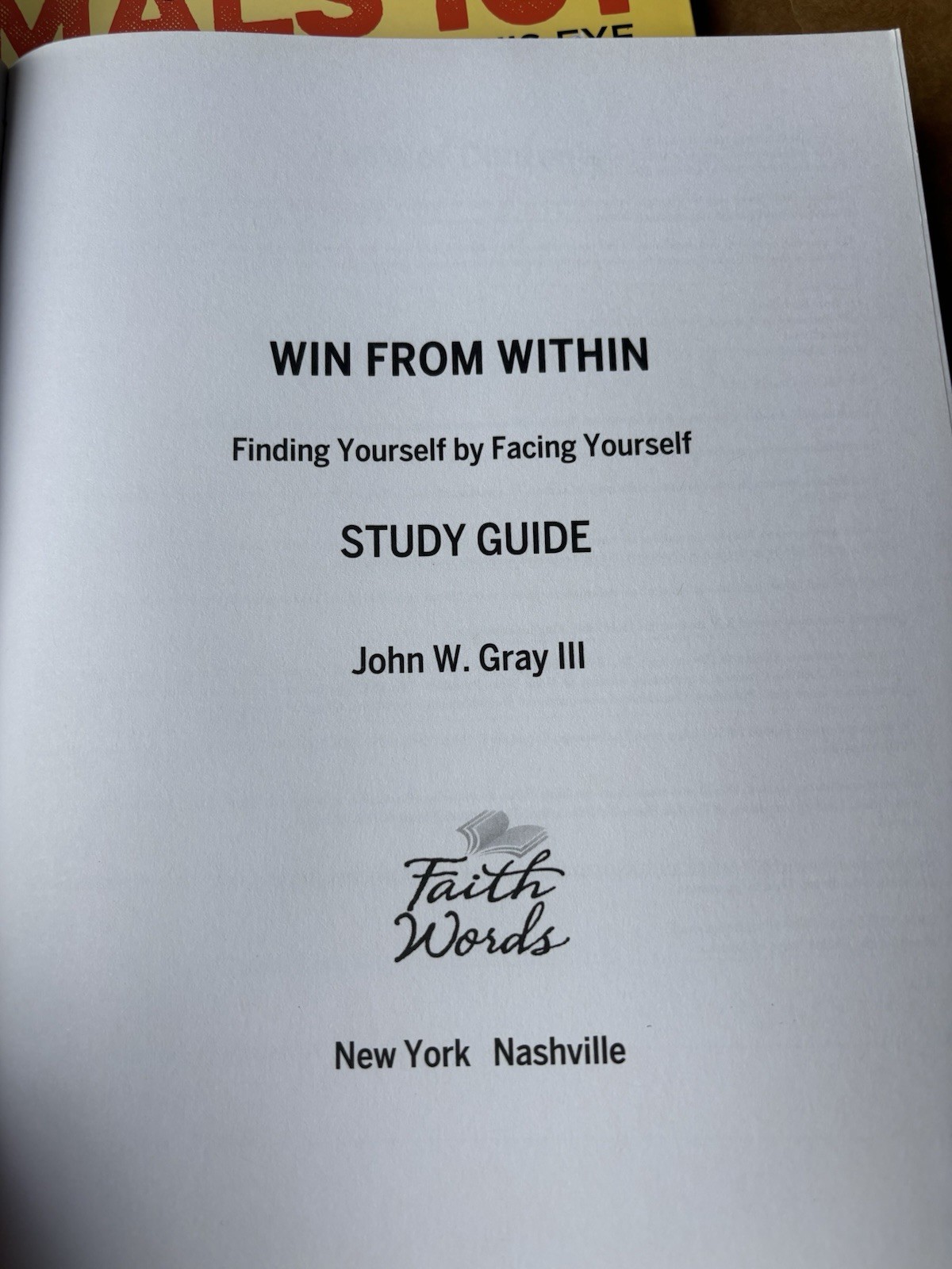 Win from Within Study Guide by John Gray (2018, Trade Paperback)