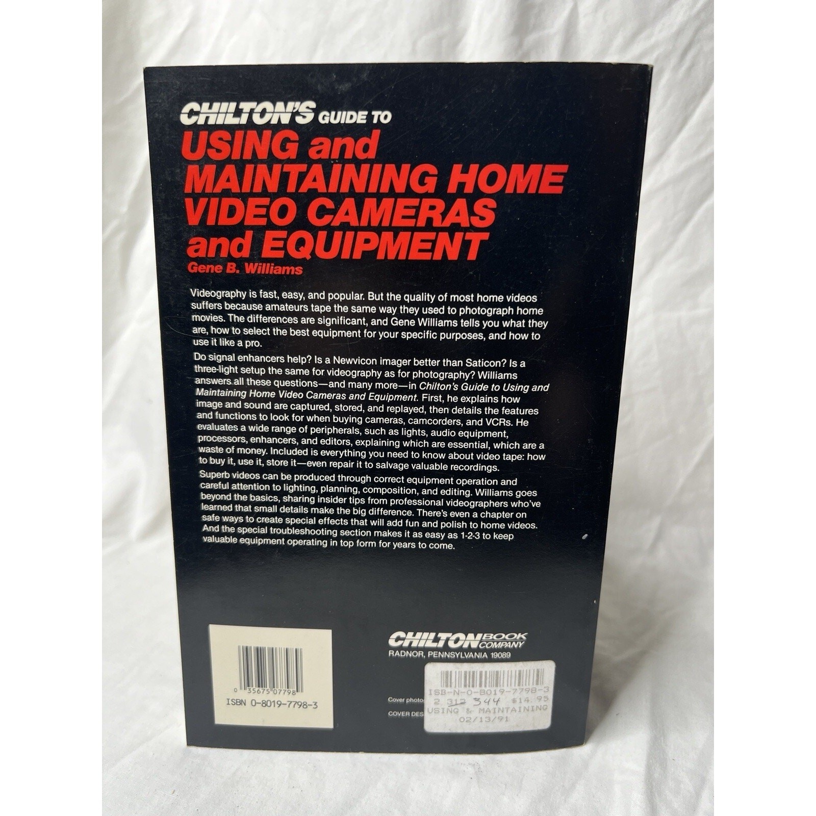 Chilton’s Guide to Using and Maintaining Home Video Cameras Equipment 1988