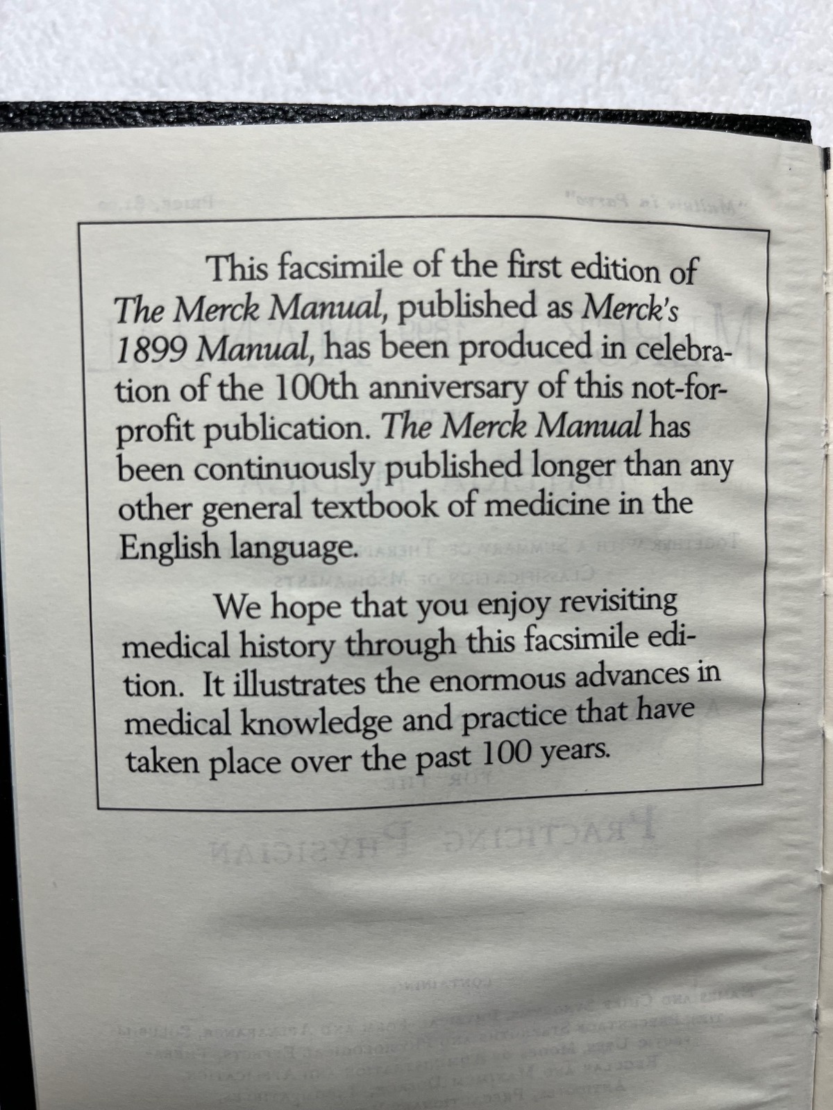 MERCKS 1899 MANUAL 1999 Facsimile Medical Drug Remedy Materia Medica Medicine