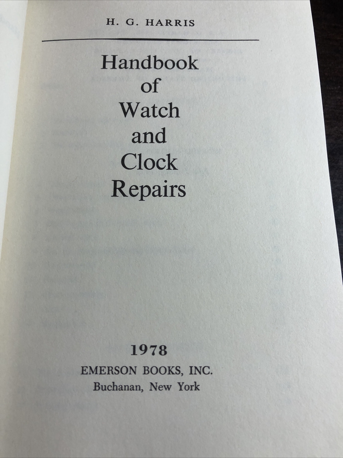 Handbook of Watch and Clock Repairs