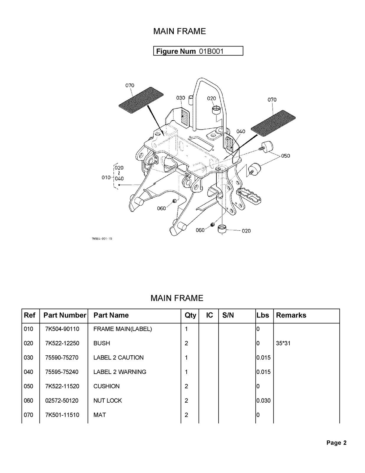 KUBOTA BH65 Backhoe Illustrated Parts List Manual BINDER – TOUGH JACKET
