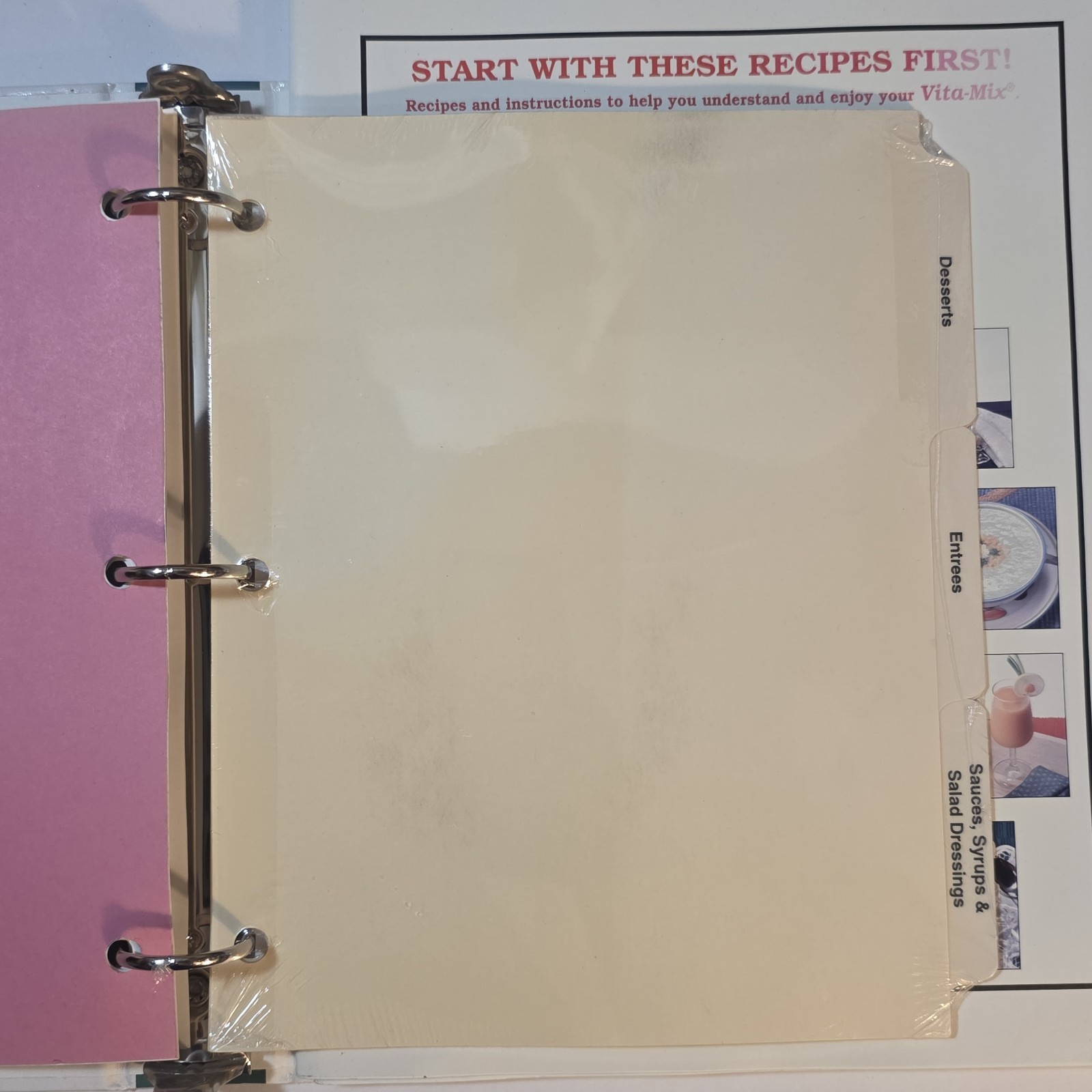 Vita-Mix Whole Food Recipes 3-Ring Binder and Owner’s Manual 2000 USA