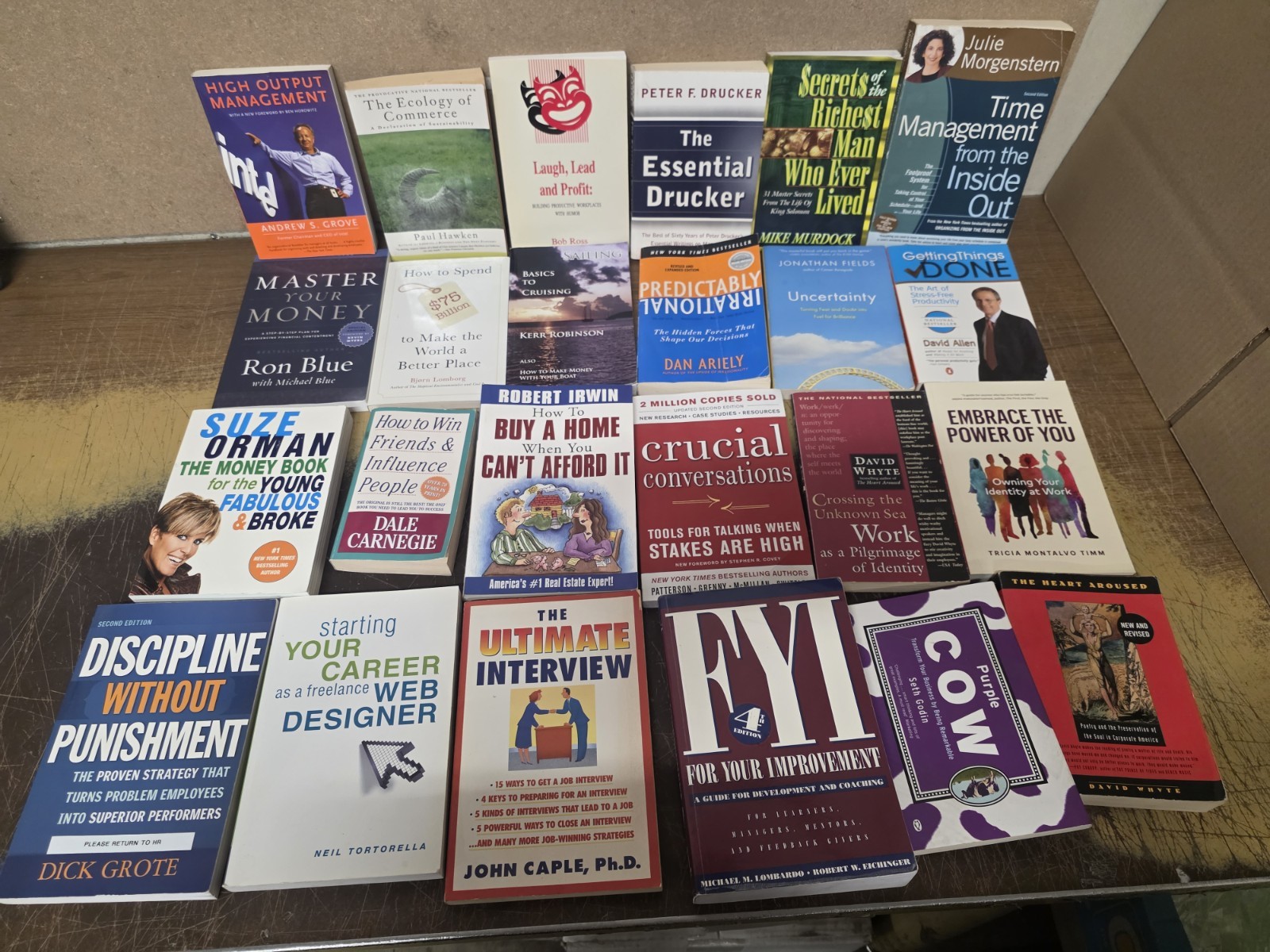 50 Business Books Lot Rich Dad Covey Ramsey Drucker Leadership Finance CEO
