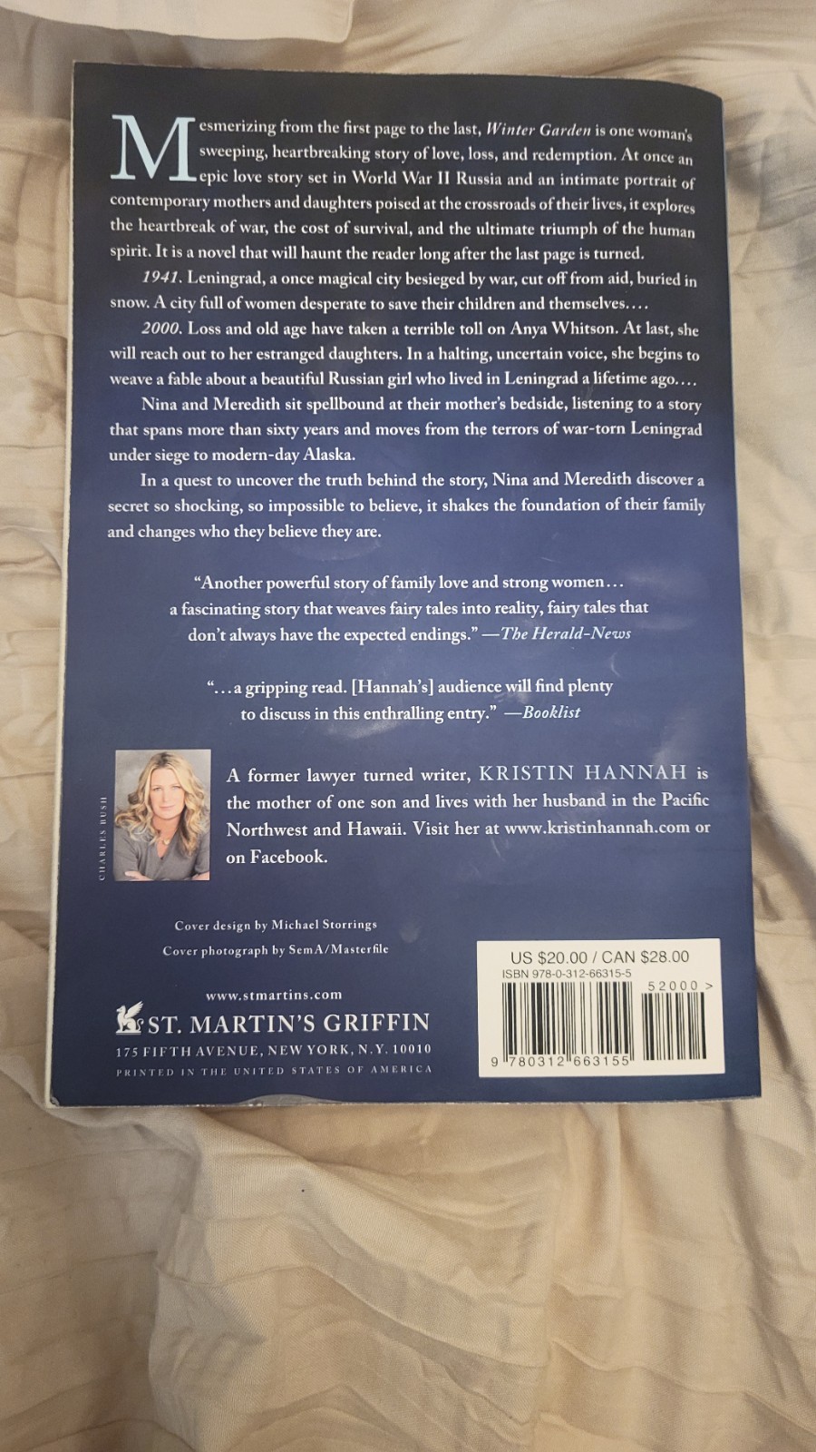 Kristin Hannah Winter Garden: A Novel 2011 Trade Paperback 448pp English