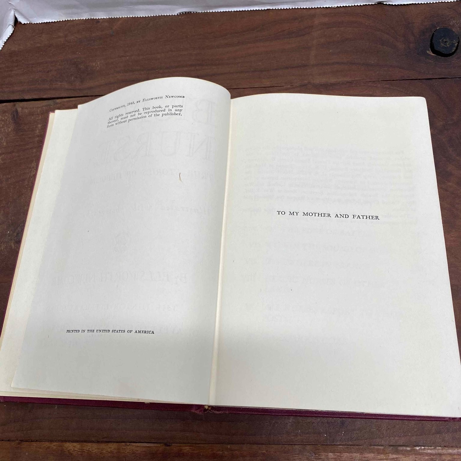 Brave Nurse Ellsworth Newcomb 1945 Illustrated True Stories D. Appleton