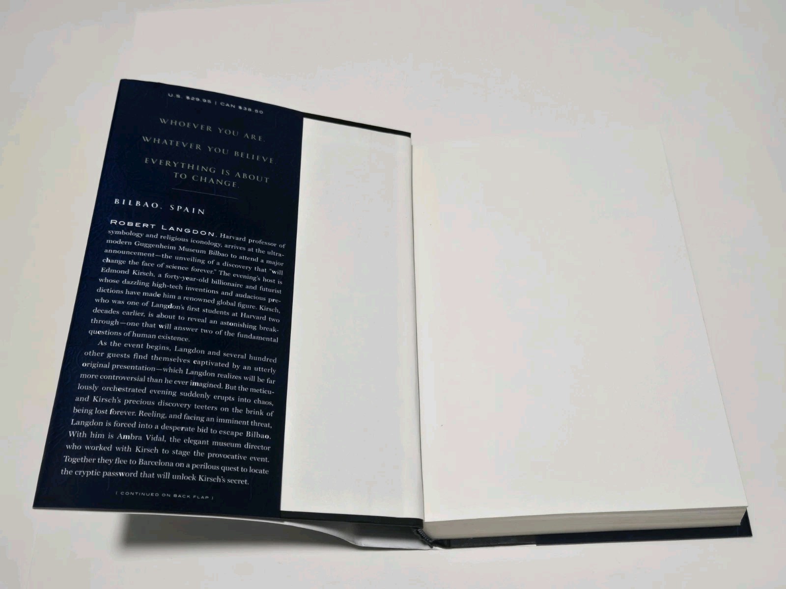 Origin: A Novel by Dan Brown 2017, HCDJ True 1st Edition, 1st Printing VG++/EX