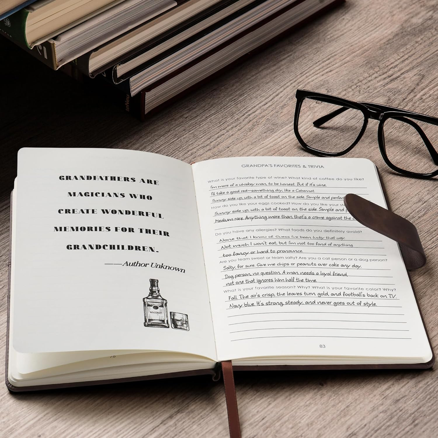 Grandpa I Want to Know Your Life Story Leather Journal (Hardcover): a Grandpa’S