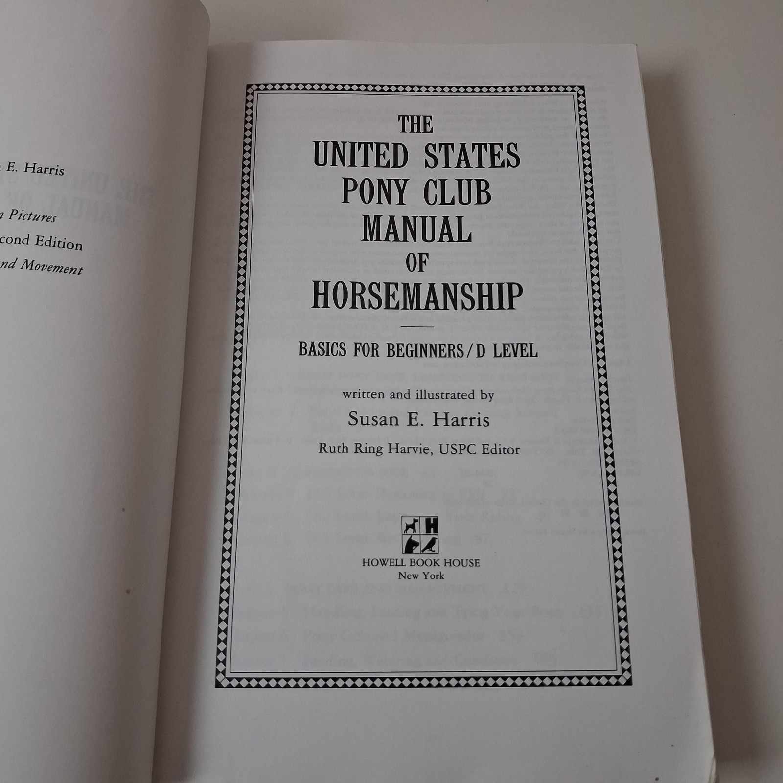 United States Pony Club Manual Of Horsemanship Susan E Harris Howell PB 1994