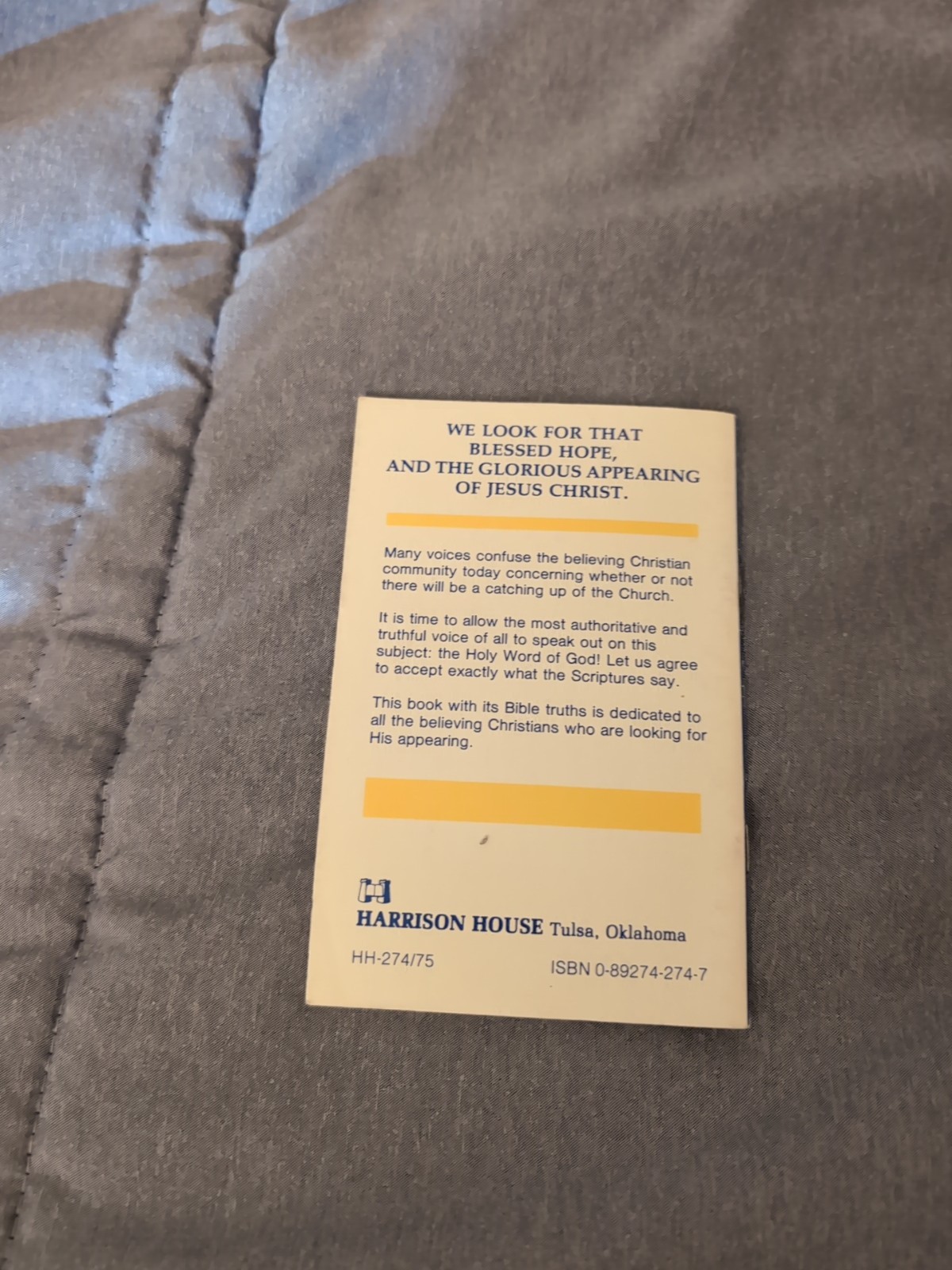 RARE- Pamphlet- The Pre-Tribulation Rapture Of The Church Dr Hilton Sutton 1982