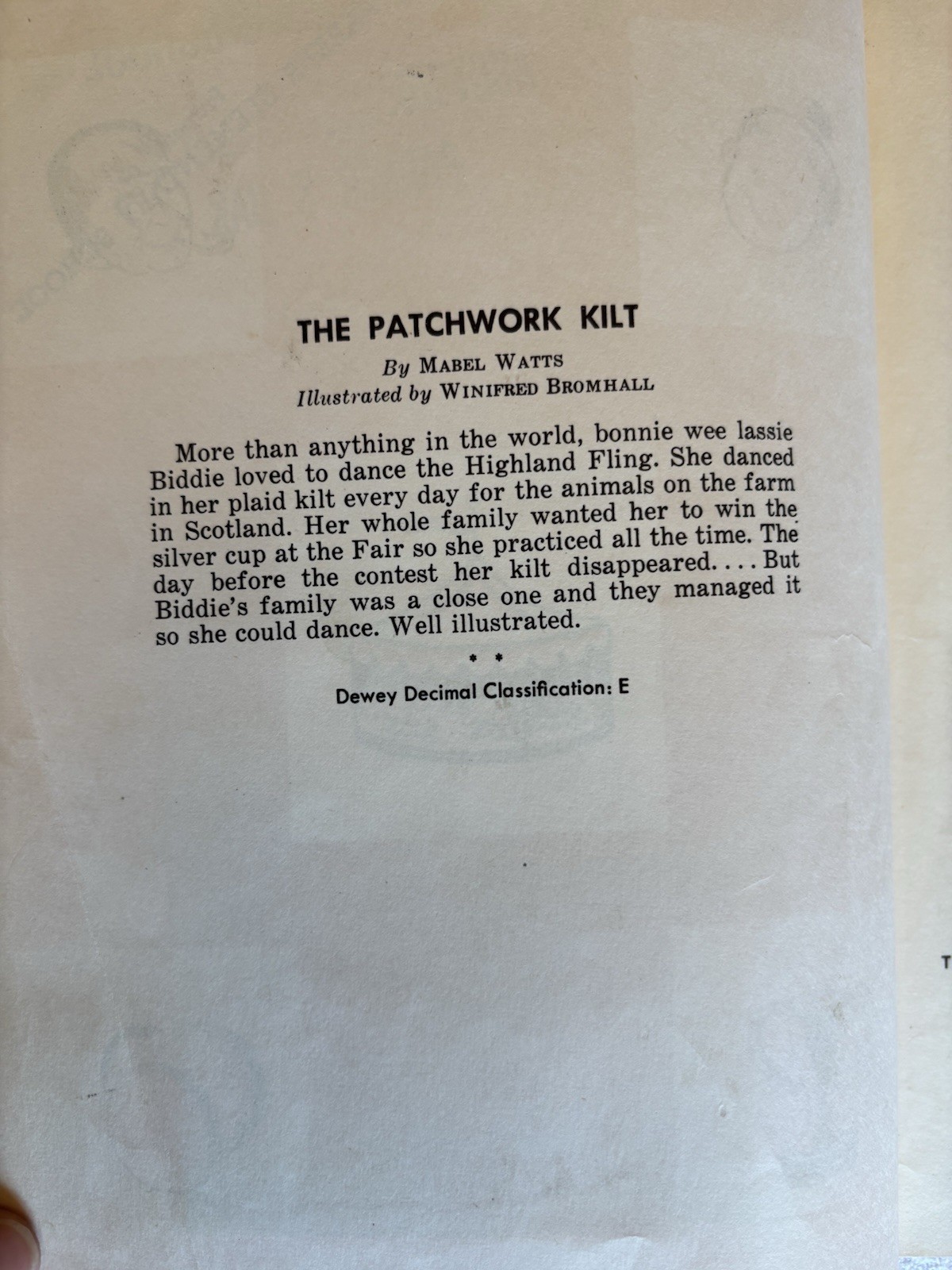 Vintage 1954 The Patchwork Kilt by Mabel Watts 39 pages Scotland STORY