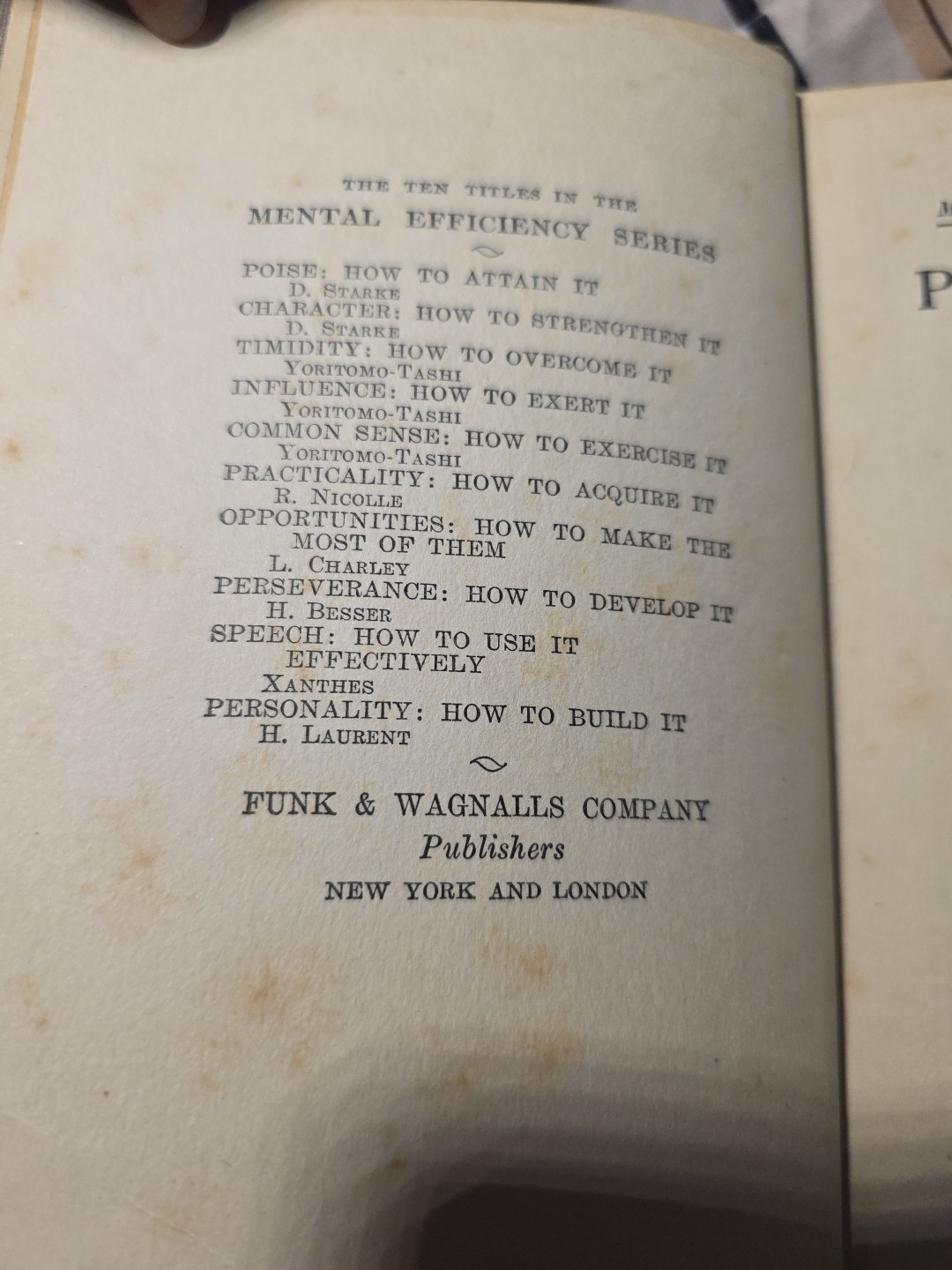 1915 PERSONALITY HOW TO BUILD IT Mental Efficiency Series H Laurent HC