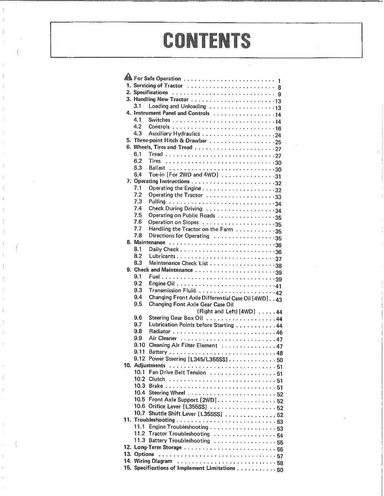 KUBOTA L305 L345 L355SS OPERATORS MANUAL TOUGH FASTENED – PROTECTIVE COVERS