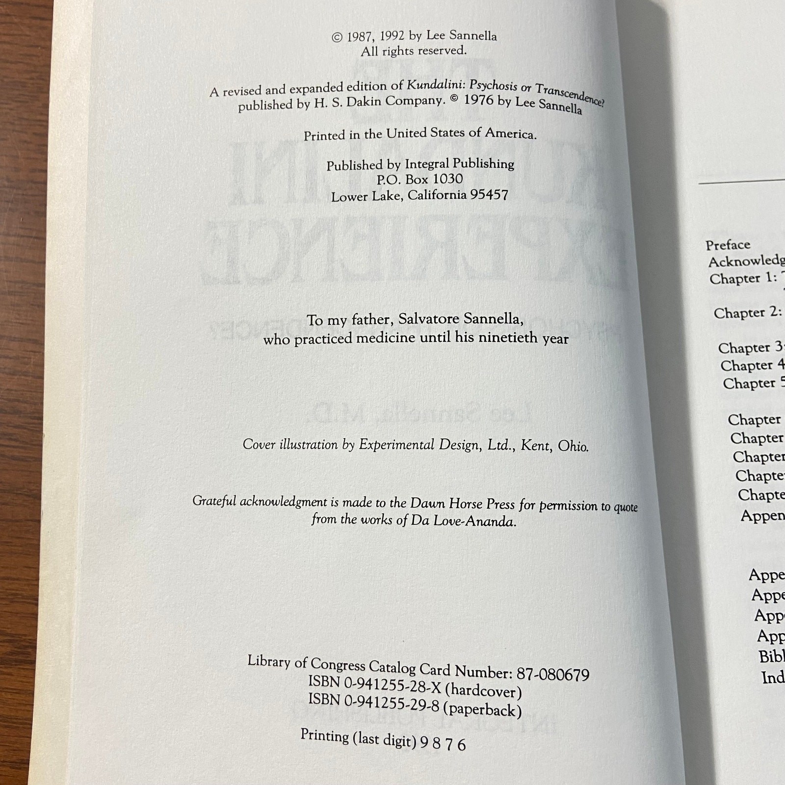 The Kundalini Experience: Psychosis or Transcendence by Lee Sannella, MD 1992 SC