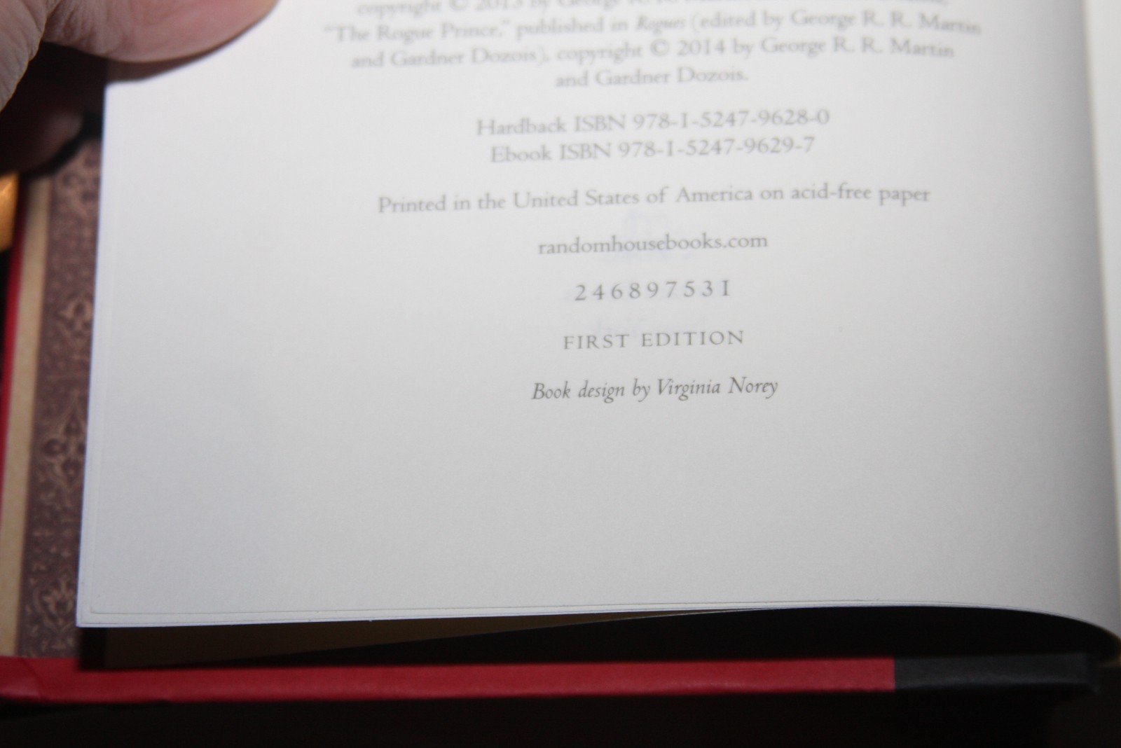 Fire & Blood by George R. R. Martin 2018 HC 1st Edition/1st Printing