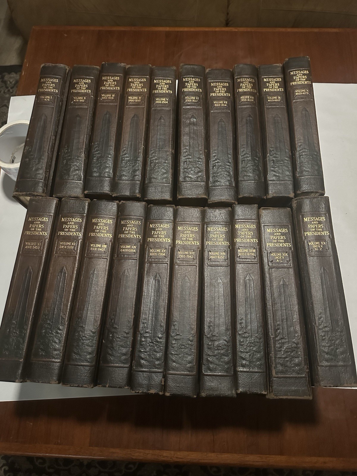 Complete Set 1-20 Hardcover Compilation of Messages and Papers of the Presidents