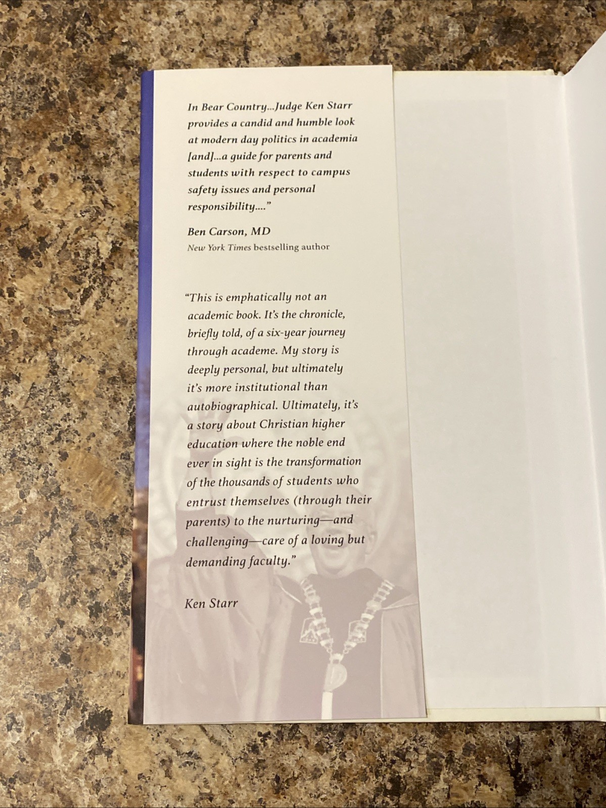 Bear Country SIGNED by Ken Starr – Baylor University – 1st Prt / 1st Ed Fine HC