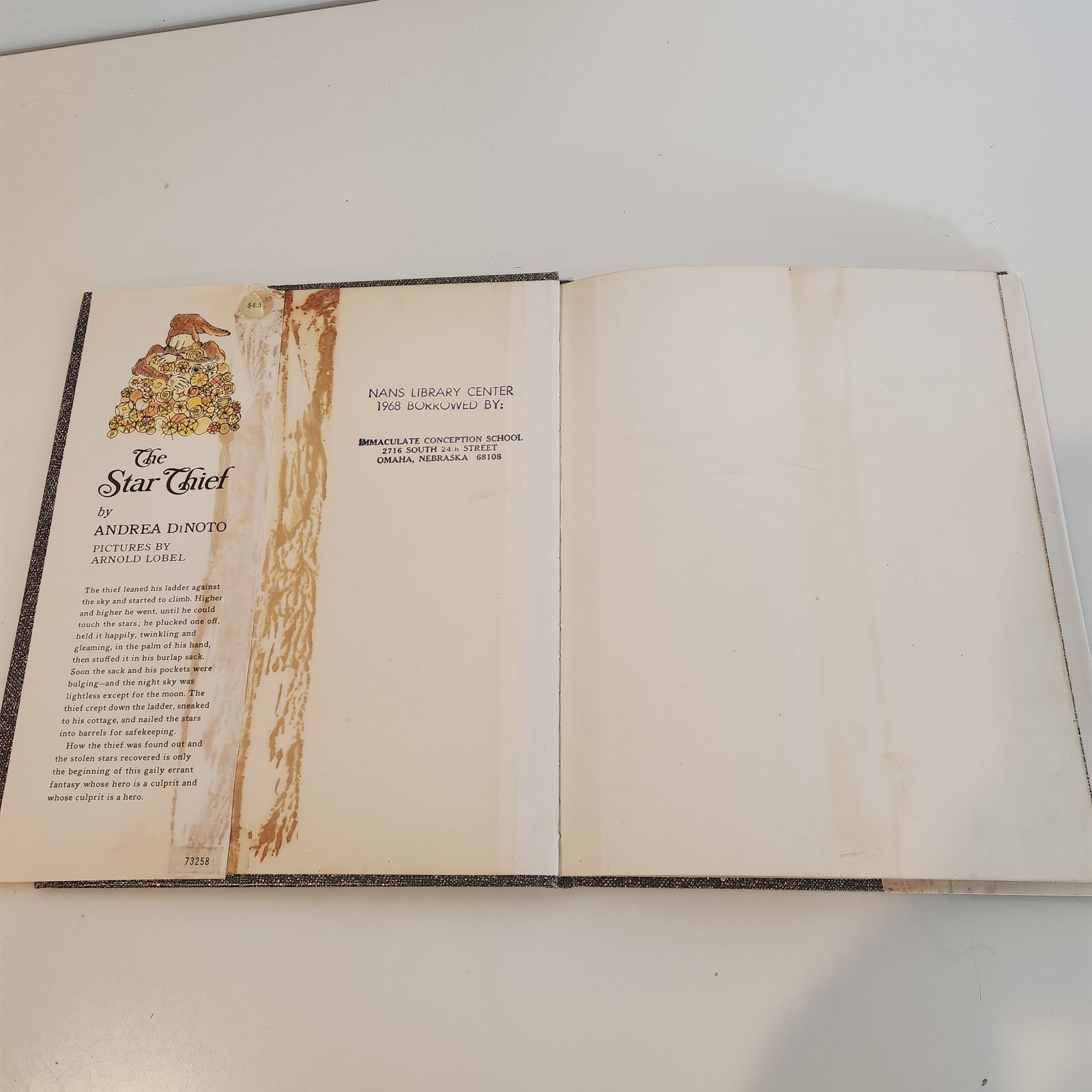The Star Thief by Andrea DiNoto and Arnold Lobel 1st Printing Macmillan Company