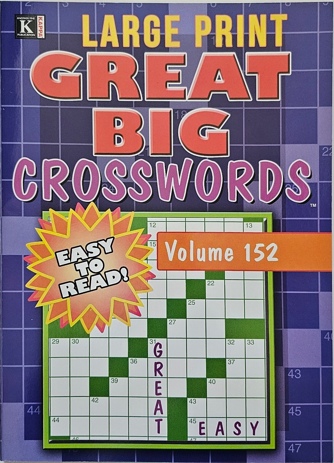 New 8 Large Print Great Big Crosswords Kappa Puzzle Books Vol#151-164 Fun Hobby