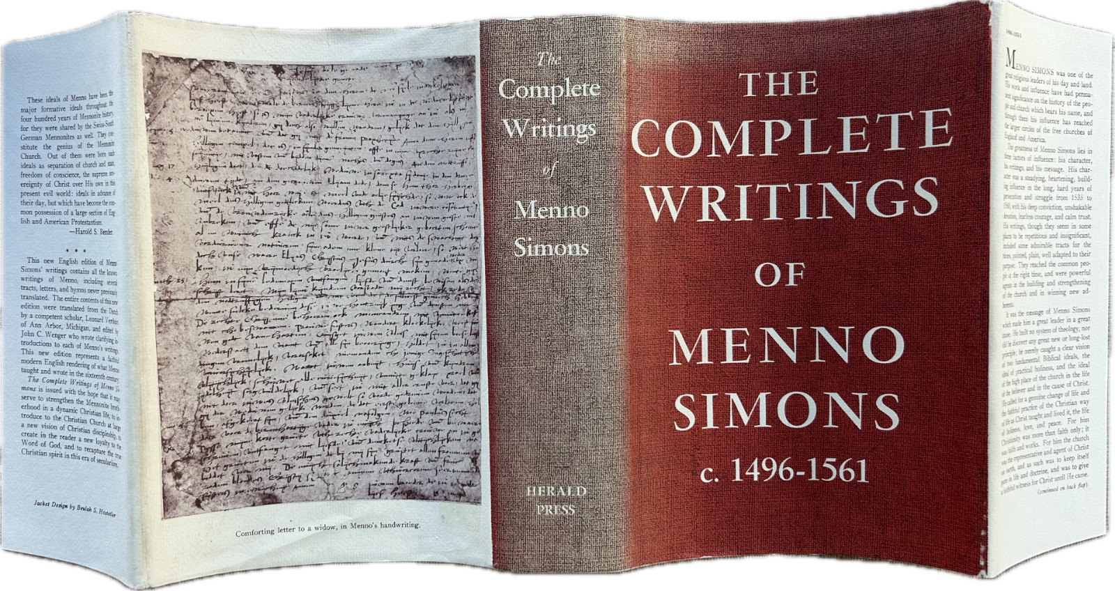 The Complete Writings of Menno Simons c. 1496-1561, Verduin, Wenger, Bender, HC