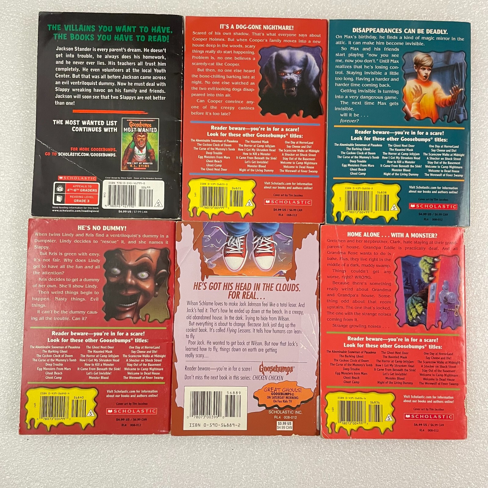 6 GOOSEBUMPS tpb lot by R. L. Stine Night of the Living Dummy Son of Slappy