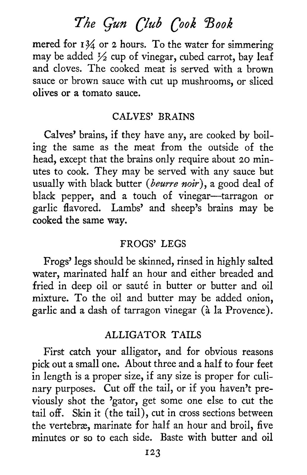 1930 The Gun Club Vintage Cook Book 306 Pages