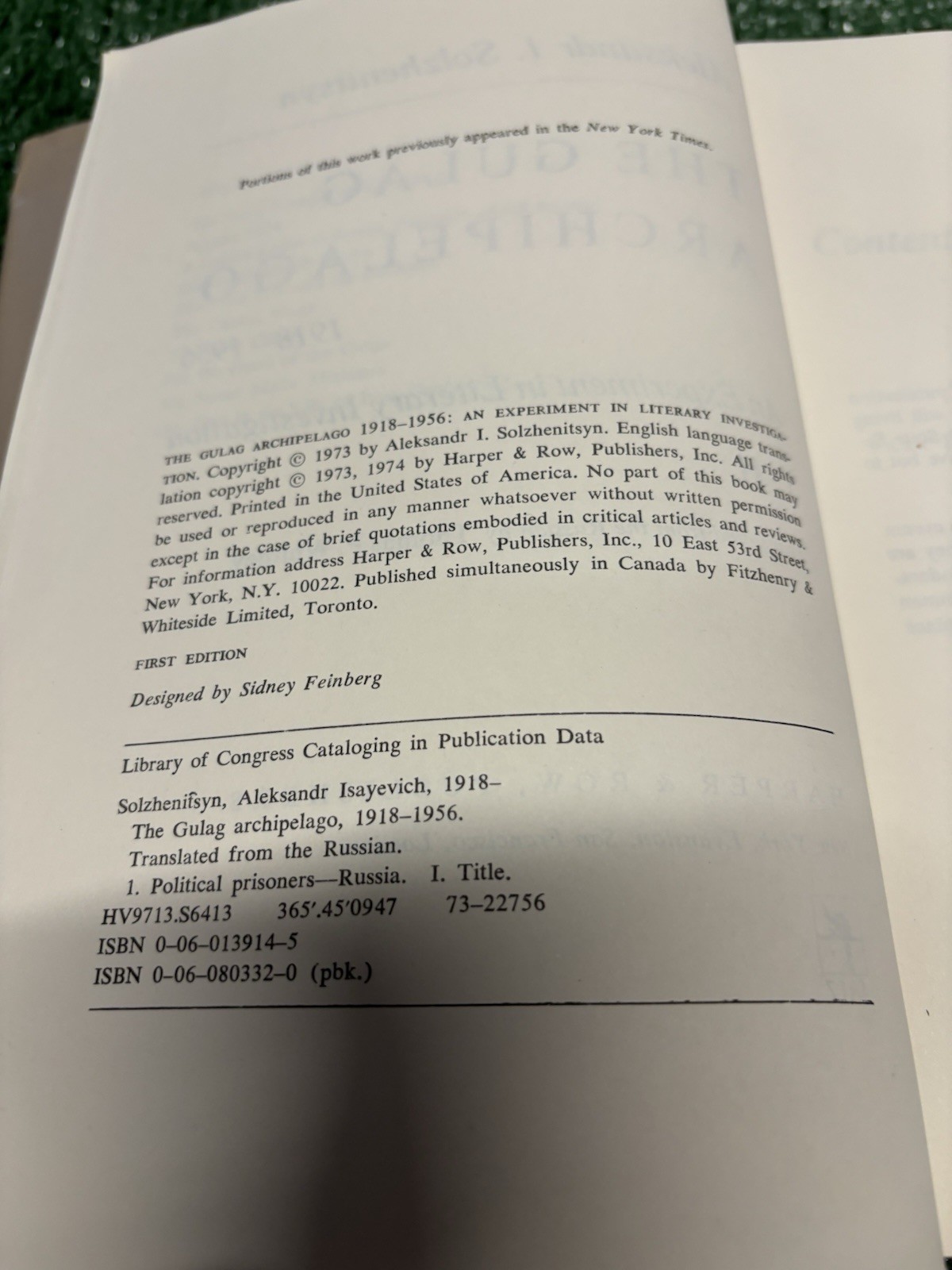 Gulag Archipelago, 1918-1956 : An Experiment in Literary Investigation by…