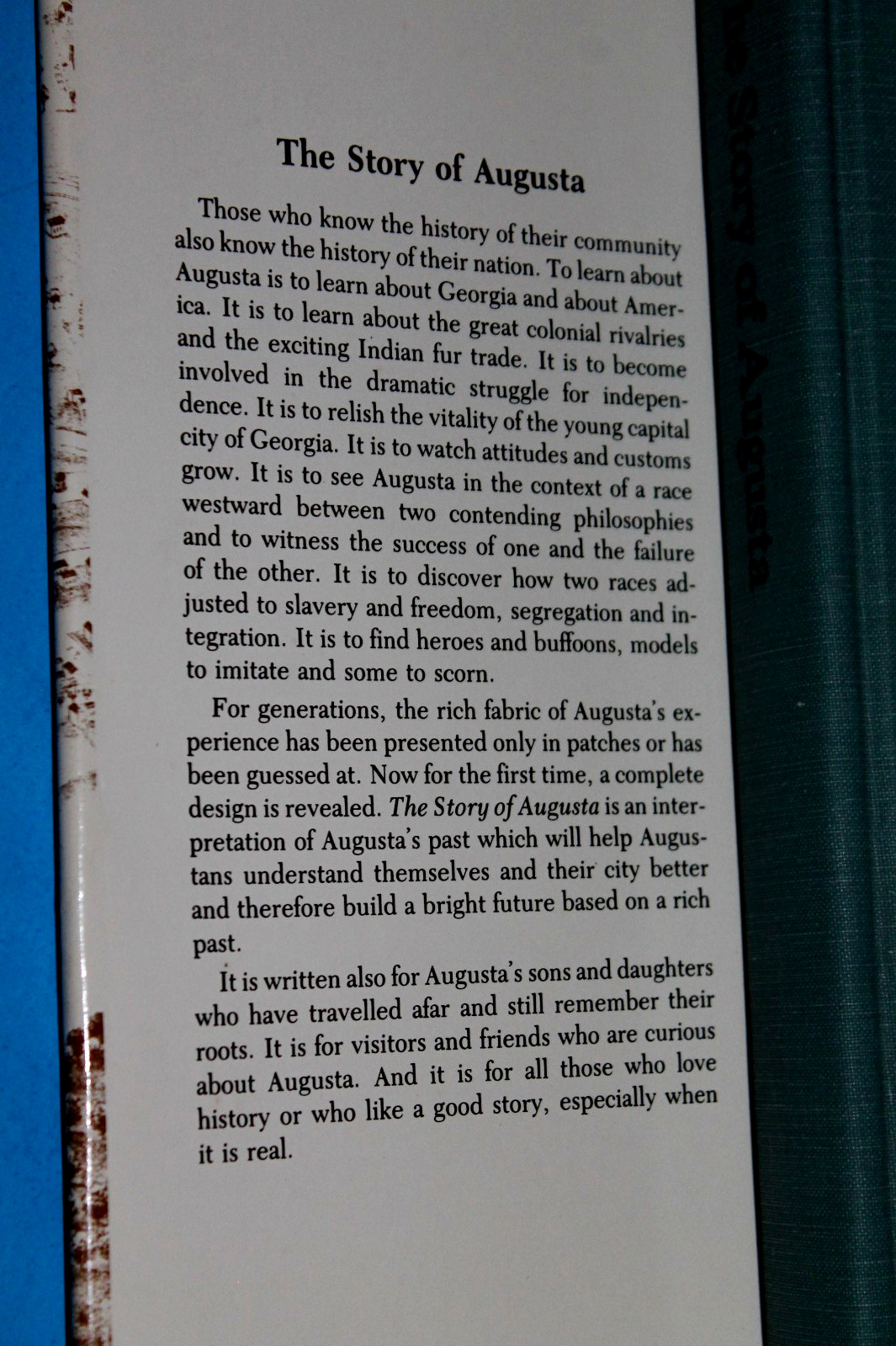 THE STORY OF AUGUSTA (Georgia) by Edward Cashin 1996 HB