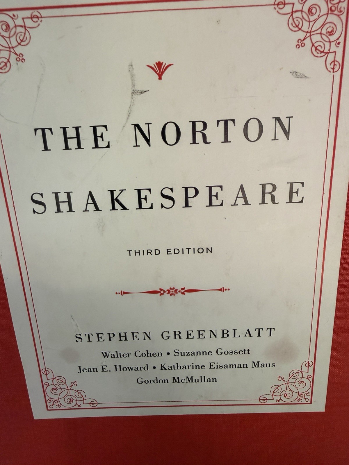 The Norton Shakespeare 2016 Third Edition by Stephen Greenblatt Dust Cover Box