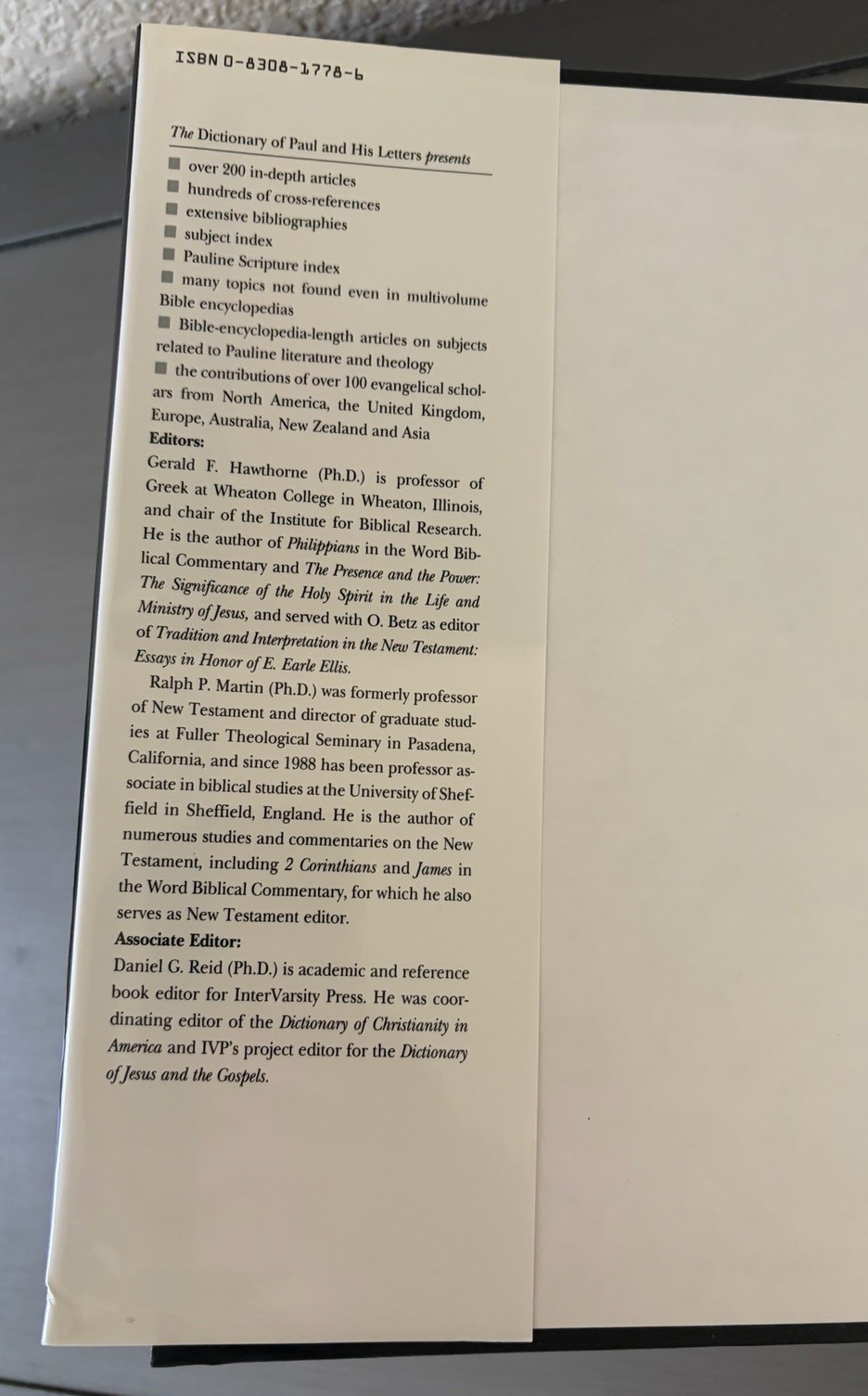 Dictionary of Paul and His Letters by Ralph P. Martin (InterVarsity Press) HC