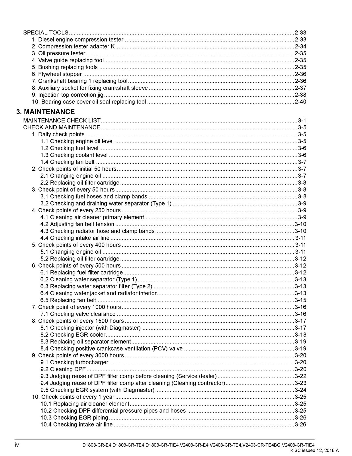 KUBOTA D1803-CR V2403-CR Diesel Engine Workshop Manual – SPIRAL BOUND – JACKET
