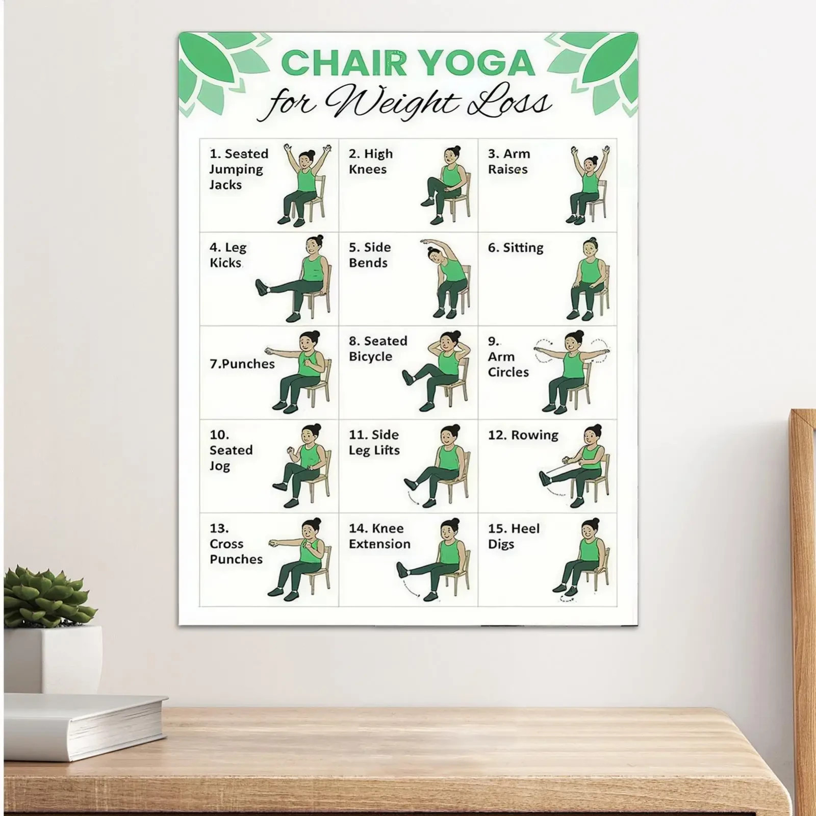 2 Pcs Chair Yoga For Seniors: Simple Exercises For A Rapid Weight Loss Fitness