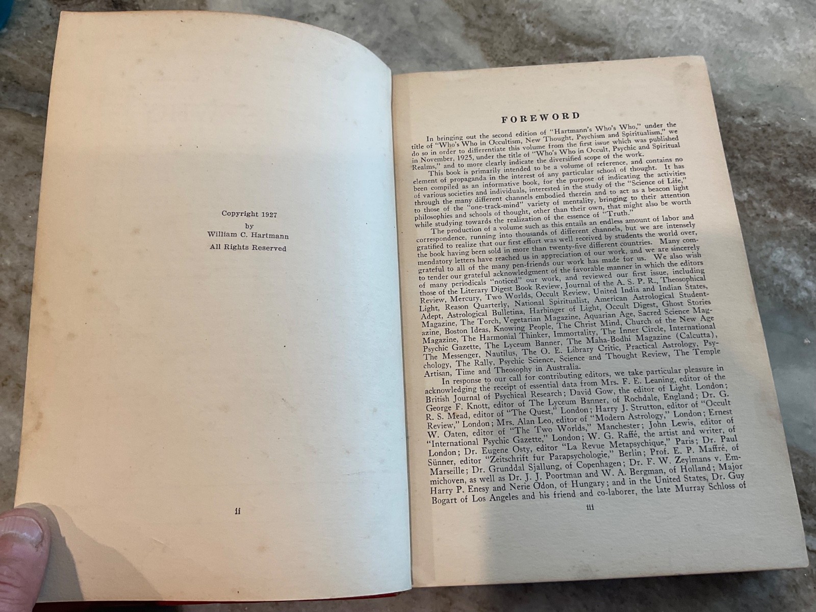 HARTMANN’S WHO’S WHO in OCCULTISM , NEW THOUGHT PSYCHISM ..1927 2nd Ed. HC Rare