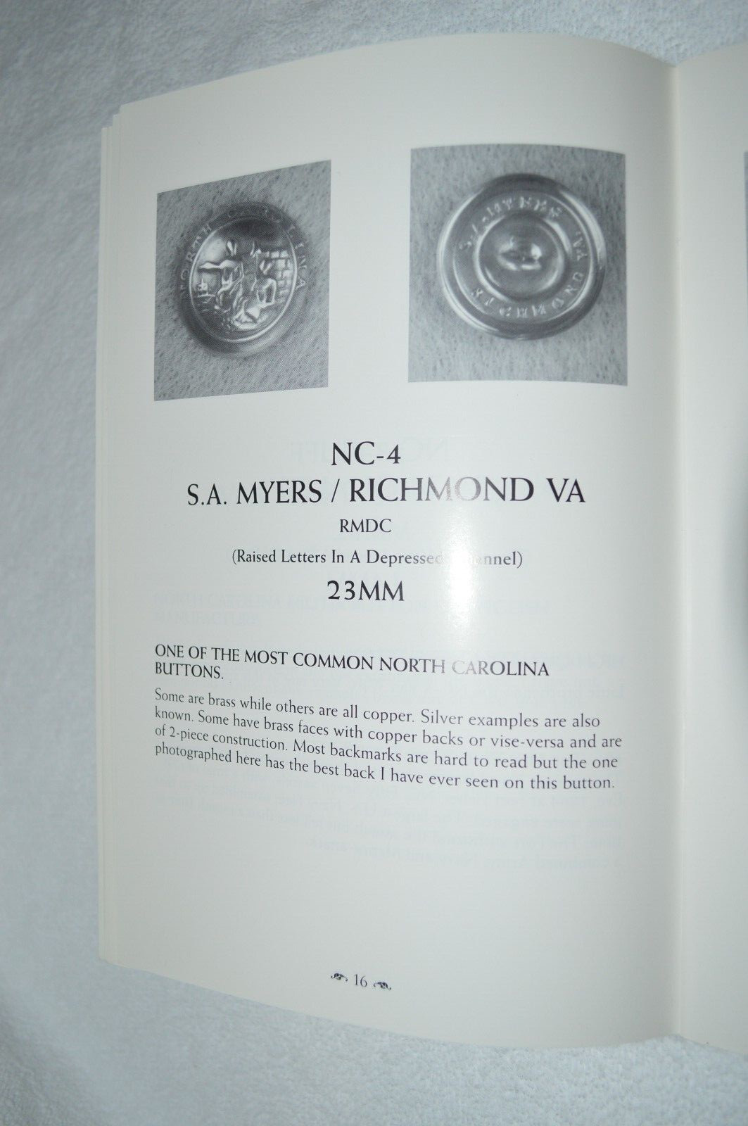 NORTH CAROLINA CIVIL WAR BUTTONS ~ C. TERRY TEFF ~ UNSIGNED COPY ~ NEW