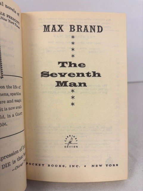 The Seventh Man by Max Brand – Cardinal Edition #C‑382 1st Printing Nov 1959 VG+