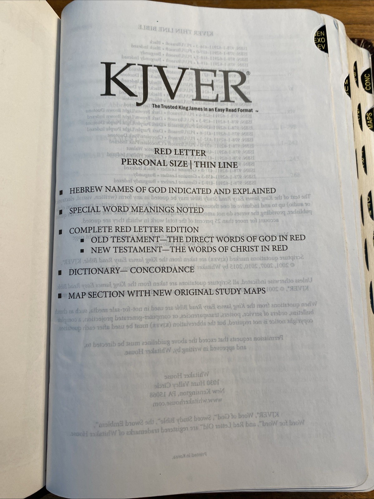 KJVER Thinline Bible by Whitaker House Staff 2015 Alligator Leather Indexed