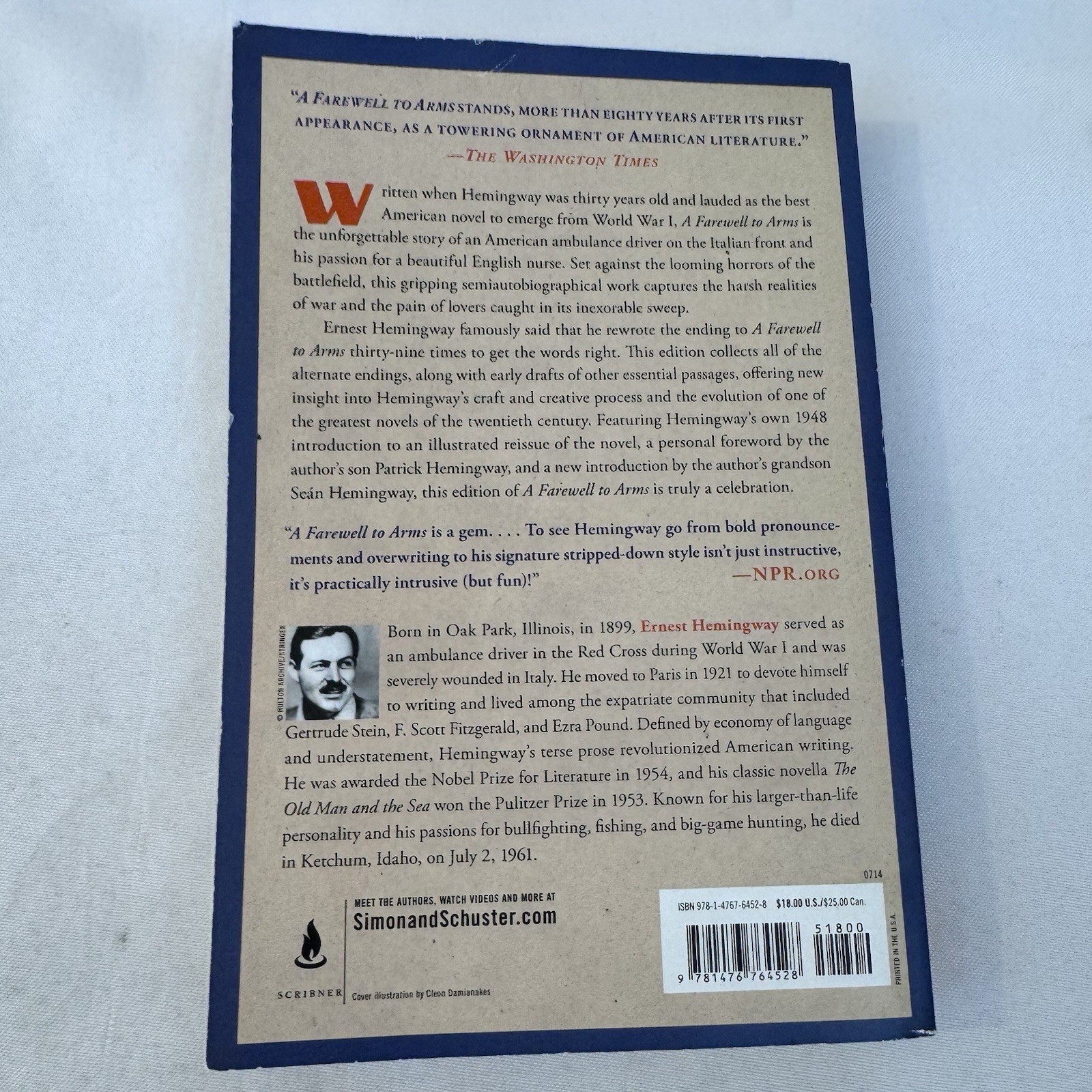A Farewell to Arms by: Ernest Hemingway (2014, Scribner, Trade Paperback, Acc…